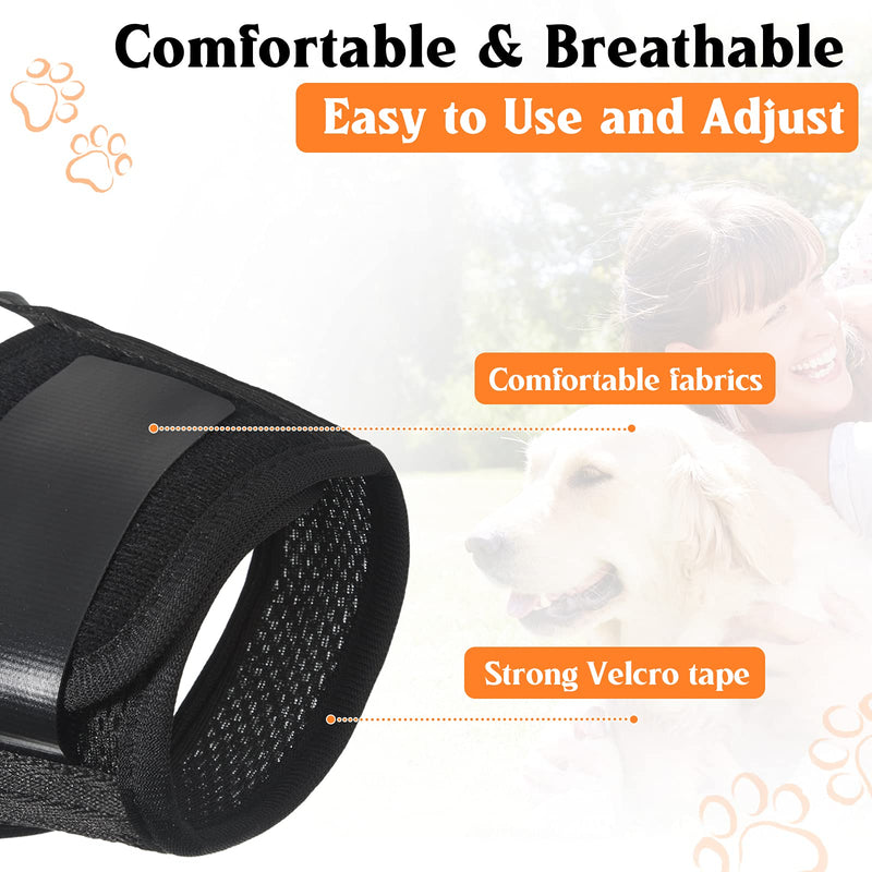 Frienda 2 Pieces Dog Muzzles Soft Nylon Breathable Adjustable Muzzle Pet Mouth Cover to Prevent Biting and Screaming to Prevent Accidental Eating (Black, Orange, L) - PawsPlanet Australia