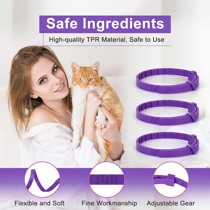 Anipaw Calming Collar for Cats 6 Pack Cat Calming Collar Relaxing Cat Pheromone Collar Adjustable Breakaway Design for Small Medium Large Cats Kitten Peeing Relieve Anxiety and Stress (Purple) Purple - PawsPlanet Australia