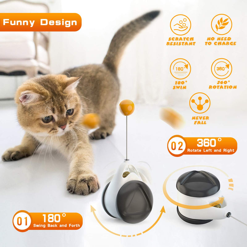 [Australia] - Fashion&cool Cat Toys, Interactive Roller Cat Toy for Indoor Cats with Catnip, Feather Ball and Bell, Balance Cat Chasing Toy Kitten Exercise Puzzle Toys 