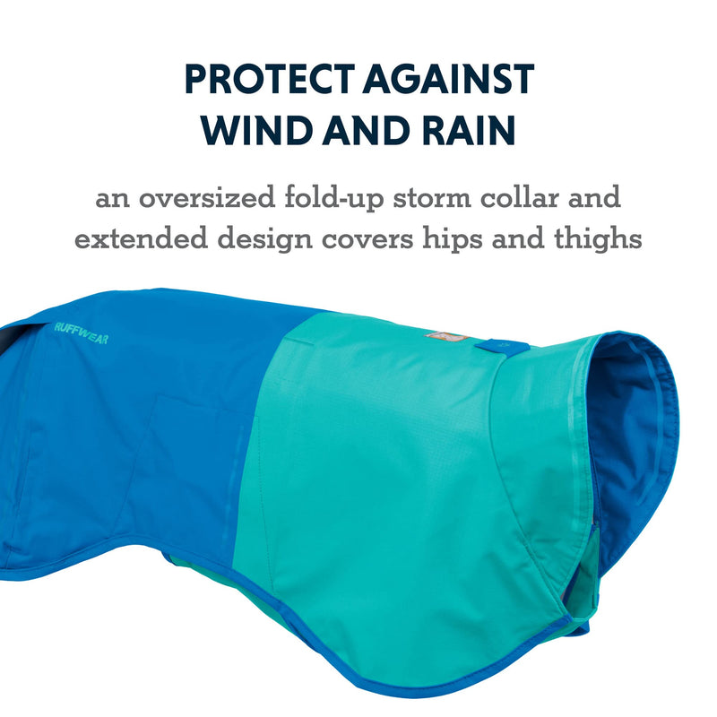 RUFFWEAR, Sun Shower Dog Raincoat, Waterproof & Windproof Jacket for Wet Weather XX-Small Blue Dusk - PawsPlanet Australia