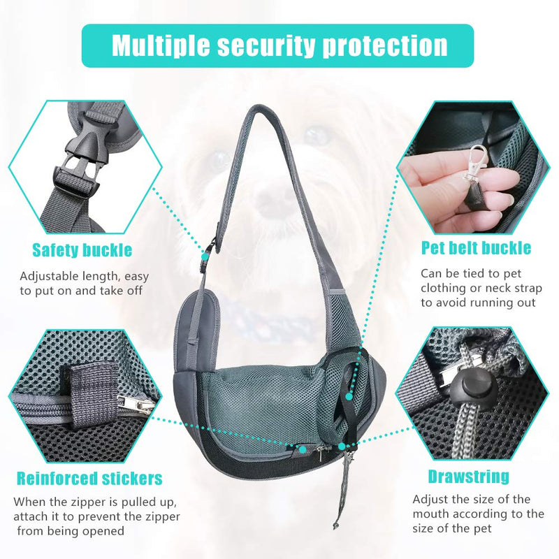 YZCXNDS Pet Dog Sling, with Breathable net, Adjustable Shoulder Strap, Mobile Phone Key Portable net Pocket, Dog Sling Carrier Suitable for Outdoor Travel Small - PawsPlanet Australia