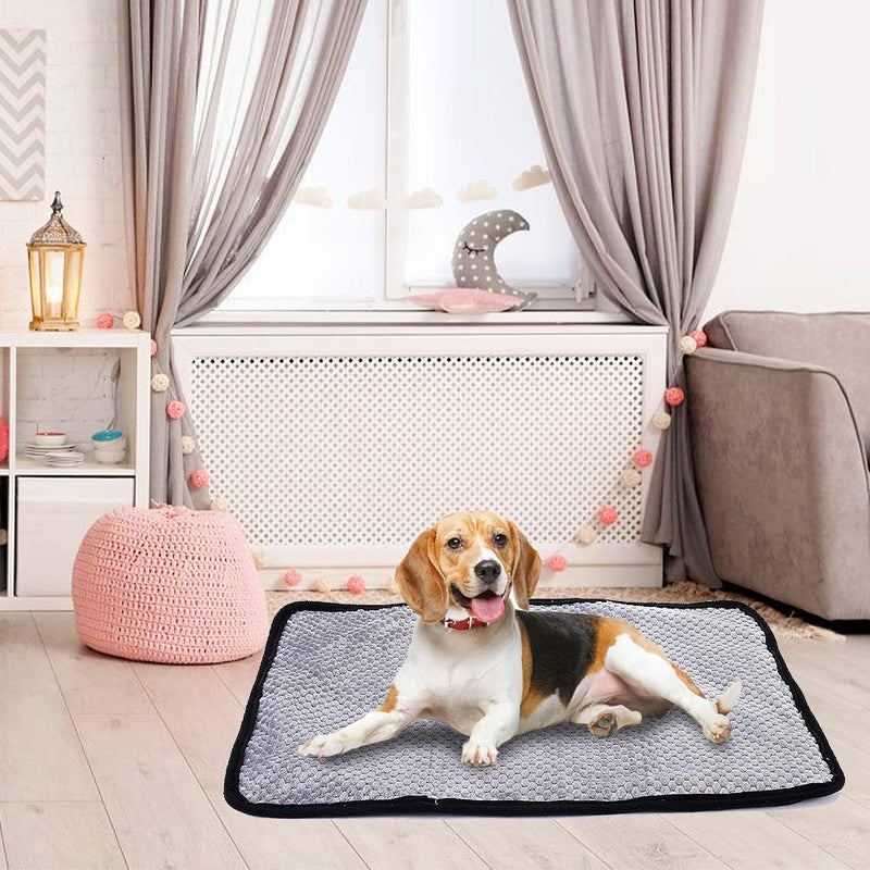 YANGWX Washable Puppy Training Pad Pet Mat, Reusable Pee Pad for Dogs, Anti-Slip Puppy Wee Whelping Pad for Travel, Dog Incontinence Pads for Indoor Outdoor Car(65x50cn,Gray) - PawsPlanet Australia