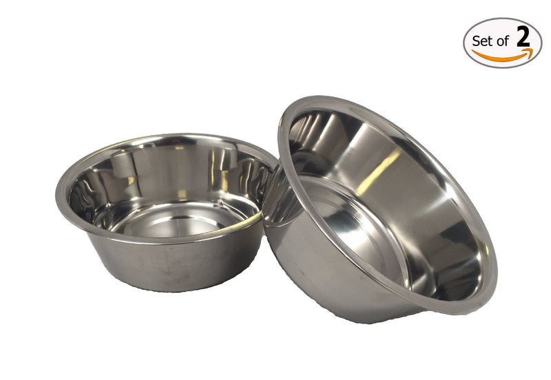 [Australia] - Top Dog Chews Stainless Steel Dog Bowl Set, 8" Large, 8 Cups, 64oz / 2 Quart. No stickers to remove. 