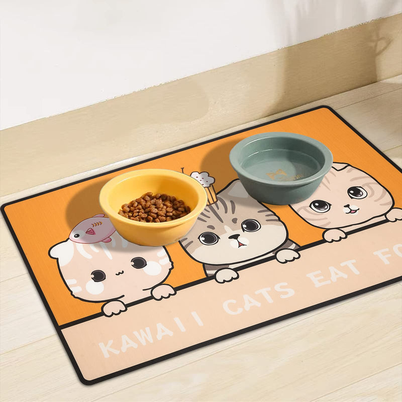 Waterproof Cat Dog Lovely Feeding Pet Mats Pet Food Bowl Placement for Puppy Kitten Dish, 40x60cm - PawsPlanet Australia