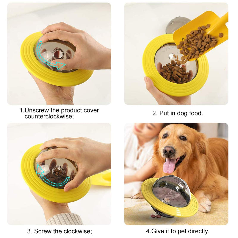 LxwSin Dog Flying Disc, Dog Feeder Toy, Interactive Puppy Flying Discs Cat Dog Food Feeder UFO Toy Treat Ball Chew Toy Leakage Food Flying Disc Flying Saucer, Pet Dog Cat Teeth IQ Puzzle Toy B - PawsPlanet Australia