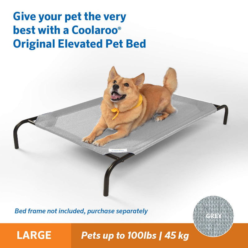 Coolaroo Replacement Cover, The Original Elevated Pet Bed by Large, Grey - PawsPlanet Australia