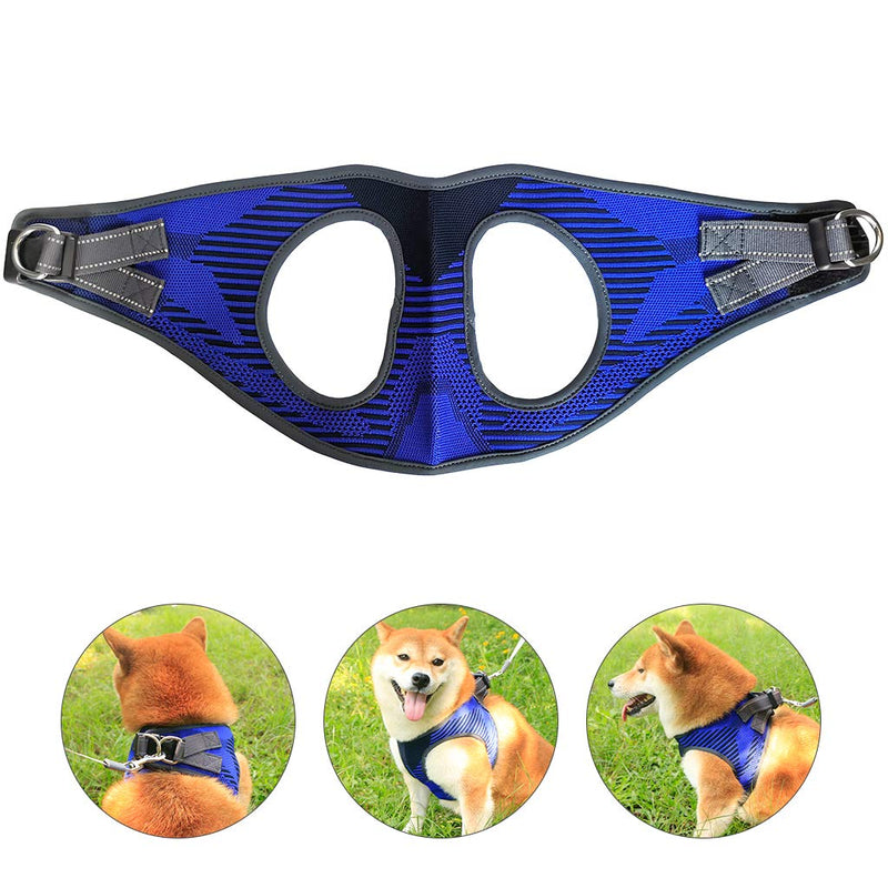 Aquatic Human No Pull Dog Harness, Front Clip Vest Harness Dog, Breathable Chest Padded Mesh Adjustable，Easy Control Outdoor Walking/Training, Medium Large Dog Harness, Blue, M M-Chest Size:38-71cm Blue 2 - PawsPlanet Australia