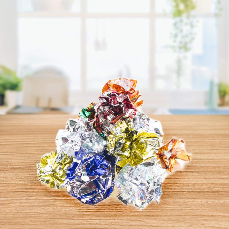 VAPKER 6cm/2.36 Inches Large Cat Crinkle Balls Toys, Colorful Mylar Crinkle Balls for Pet Kitten(18PCS Random Color ) - PawsPlanet Australia