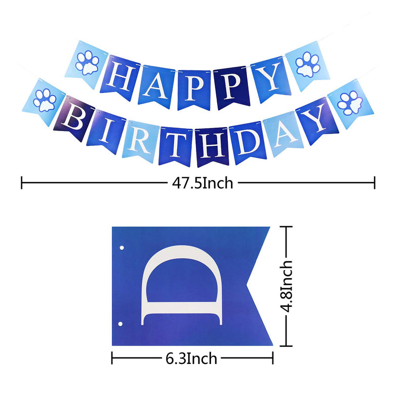 [Australia] - GAGILAND Dog Birthday Bandana Hat Banner Set Dog Boy Girl Cute Bow Tie Scarf Birthday Party Supplies Decorations(Blue, Dog Boy) Blue 