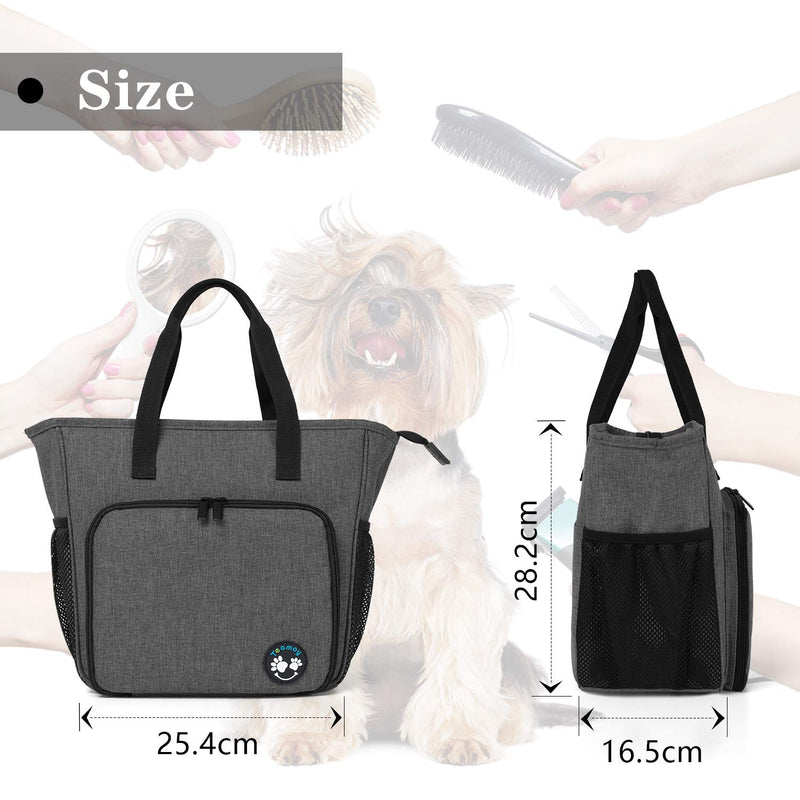 Teamoy Grooming Bag for Dogs, Dog Grooming Set Bag for Dog Grooming Clippers, Claw Grooming, Grooming Brush, Grooming Comb, Shampoos and Other Pet Grooming Accessories, Black 25.4 x 16.5 x 28.2 cm - PawsPlanet Australia