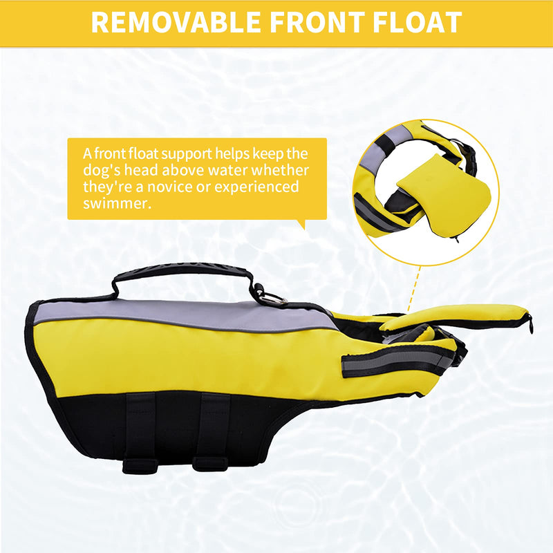 JLYLOL Dog Swimming Jacket Dog Life Jackets Inflatable Dog Life Vest with Enhanced Buoyancy & Rescue Handle Reflective Dog Preserver Vest for Small/Medium/Large Dogs - PawsPlanet Australia