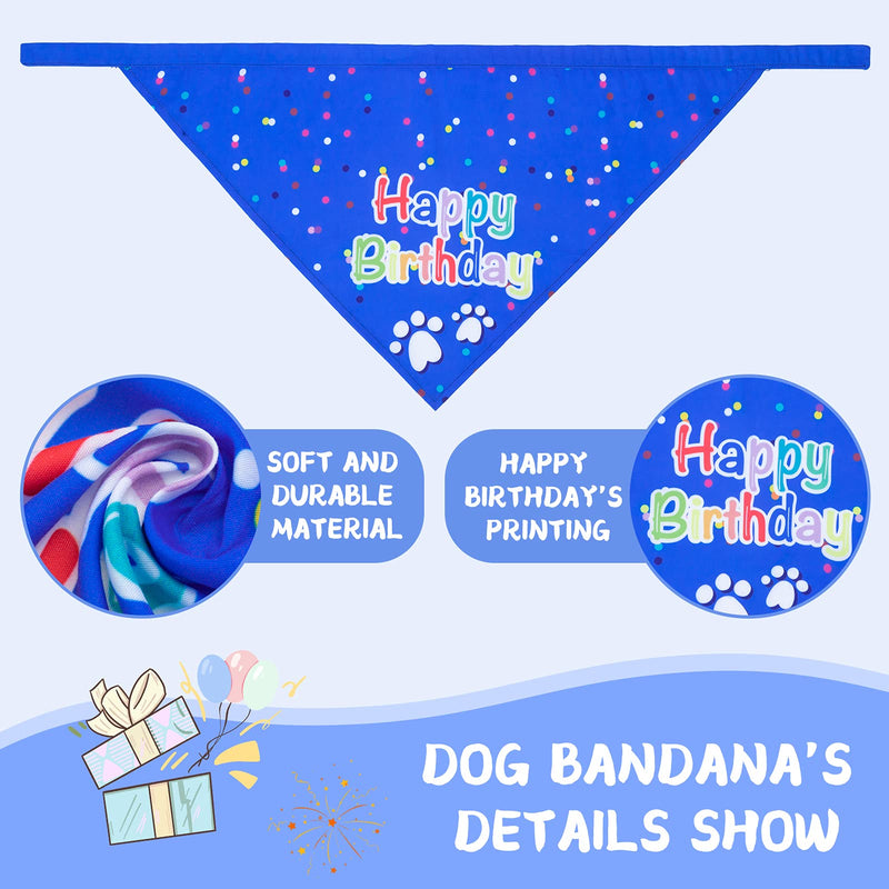 Dog Birthday Bandana Hat Balloon Plush Toy Set, Cute Pet Happy Birthday Accessory Puppy Chew Toy for Dogs Cats Puppies Deep Blue - PawsPlanet Australia