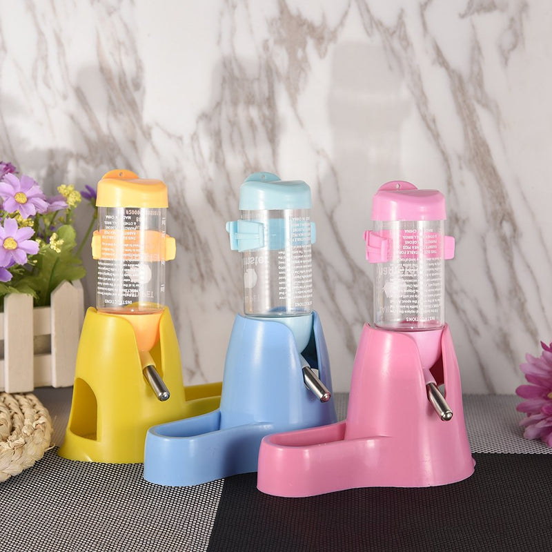 [Australia] - 3 in 1 Hamster Water Bottle Food Container Base Hut for Drinking Feeding Rest 80 ml Rats Guinea-pigs Ferrets Rabbits Small Animals Hanging Water Feeding Bottles by Awtang Yellow 