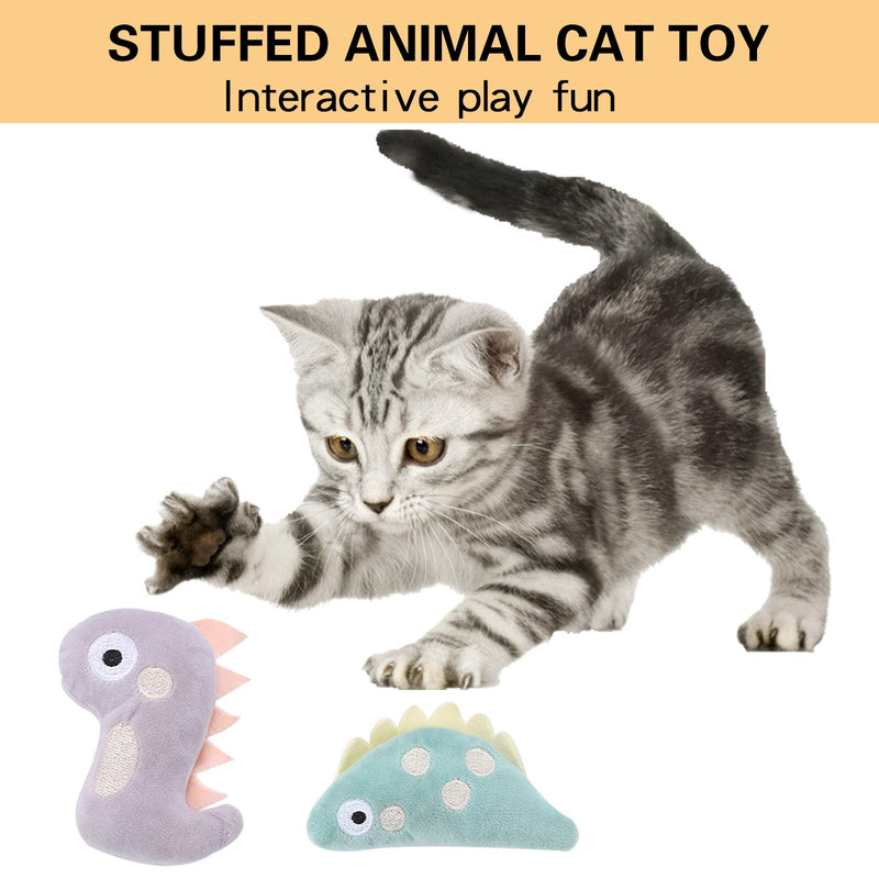 Lidiper 5Pcs Catnip Toys for Cats, Cat Teething Chew Toy Bite Resistant Interactive Catnip Toys Cat Pillow Cartoon Pet Toy for Cat Kitten (Fish/Kangaroo/Crocodile/Bear/Dinosaur) - PawsPlanet Australia