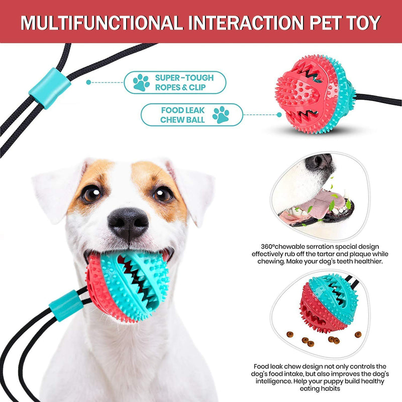 Dog Chew Toys for Aggressive Chewers, Suction Cup Dog Chewing Toy,Interactive Rope Ball with Strong Suction Cup,Safe Organic Rubber,Puppy Dog Teeth Cleaning Interactive Pet Tug Toy - PawsPlanet Australia