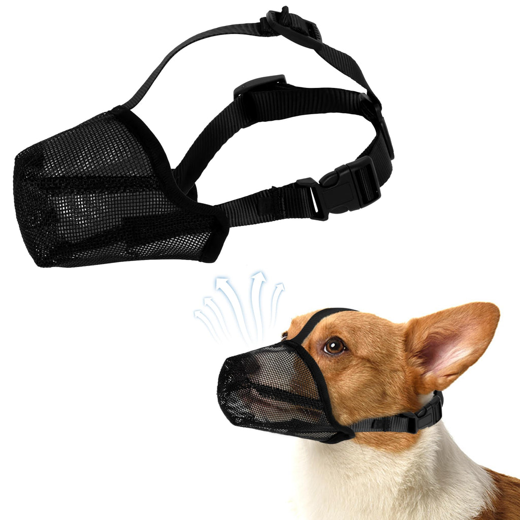 Lollanda muzzle for dogs, muzzle dog with adjustable mesh, muzzles for dogs, breathable mesh muzzle dog for preventing biting, chewing and barking (S) S - PawsPlanet Australia