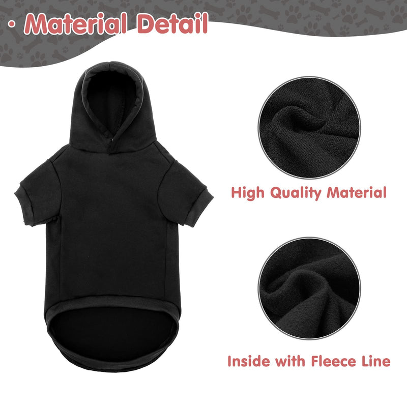 BINGPET Blank Basic Polyester Pet Dog Sweatshirt Hoodie X-Small (Pack of 1) Black - PawsPlanet Australia