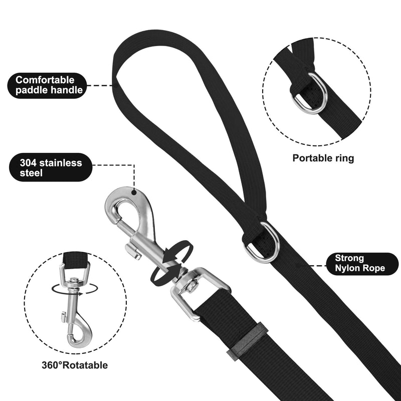 Training Lead for Dogs, Ansontop Dog Training Lead en Nylon Leash for Large Medium & Small Dogs for Camping Backyard Tracking Training, Play, Running with Metal Components, Black (10m/33ft) 20m - PawsPlanet Australia