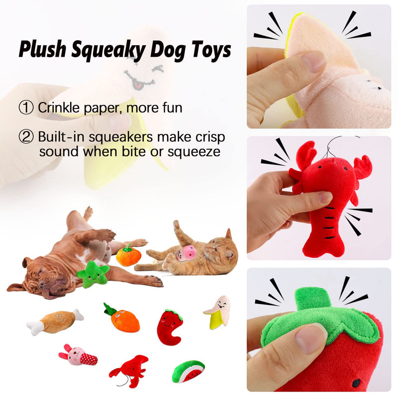 Glaublieb Pack of 10 Dog Toys Squeaky Cute Soft Plush Toys Interactive Toys for Small and Medium Dogs to Relieve Boredom, up to 12 kg - PawsPlanet Australia