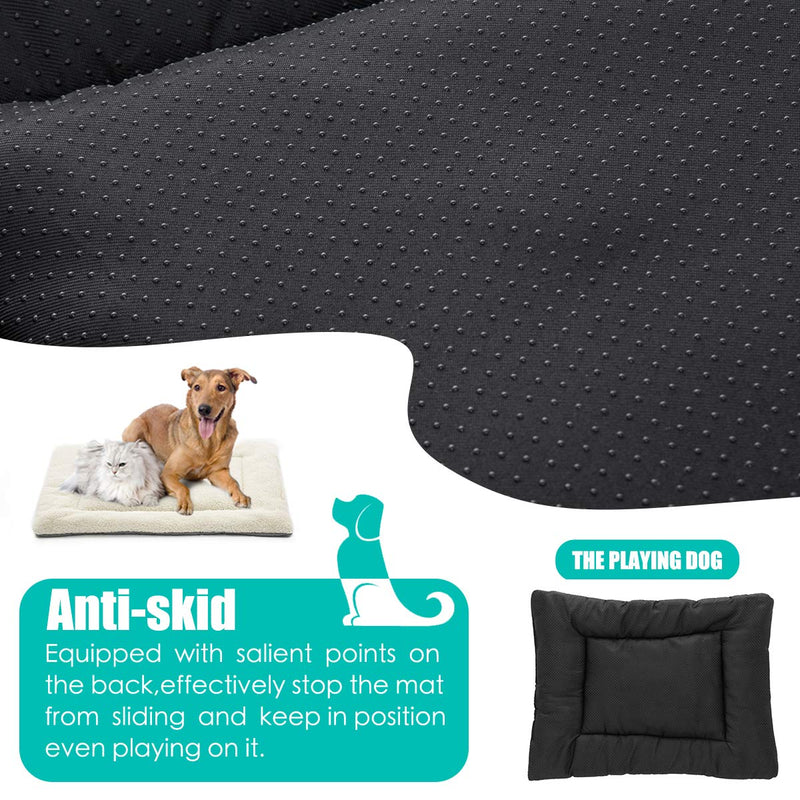 [Australia] - INVENHO Dog Bed Mat Comfortable Soft Crate Pad Anti-Slip Washable Dog Crate Pad for Large Medium Dogs & Cats White 29'' x 21'' 