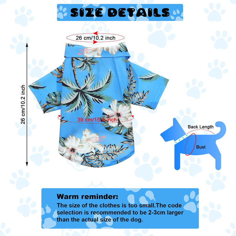 6 Pieces Hawaiian Dog Shirts Breathable Dog Cat Clothes Pet Cool Summer Camp Shirt Clothes for Small Medium Dogs Cats, XS - PawsPlanet Australia