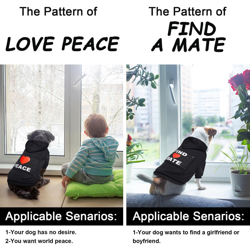 GreenJoy Magic Dog Hoodie with 4 Interchangeable Patterns - Dog Sweater Cold Weather Dog Coat Hooded Sweatshirt for Puppies,Cats, Small Medium Large Dogs (X-Large, Black (Letter Print A)) X-Large Black (Letter Print A) - PawsPlanet Australia