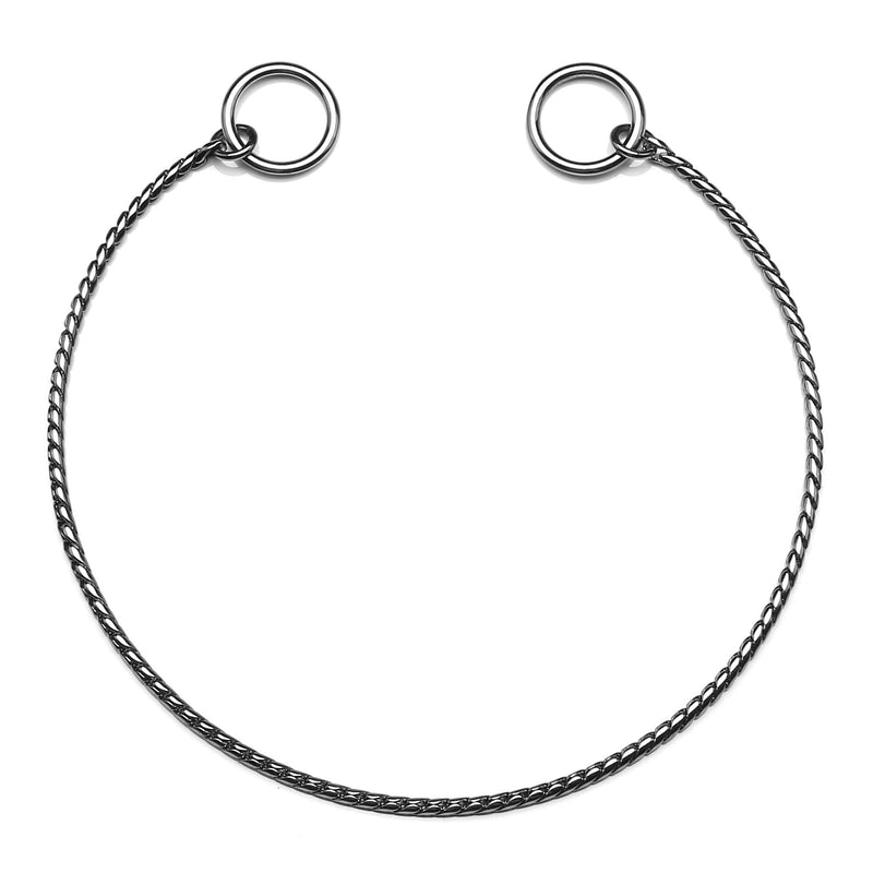 Mogoko Stainless Steel Dog Choke Chain Collar, Puppy Metal Snake Chain Pet Show Slip Collar Choker for Training Walking 3.0mm x 16.0 inch Black - PawsPlanet Australia