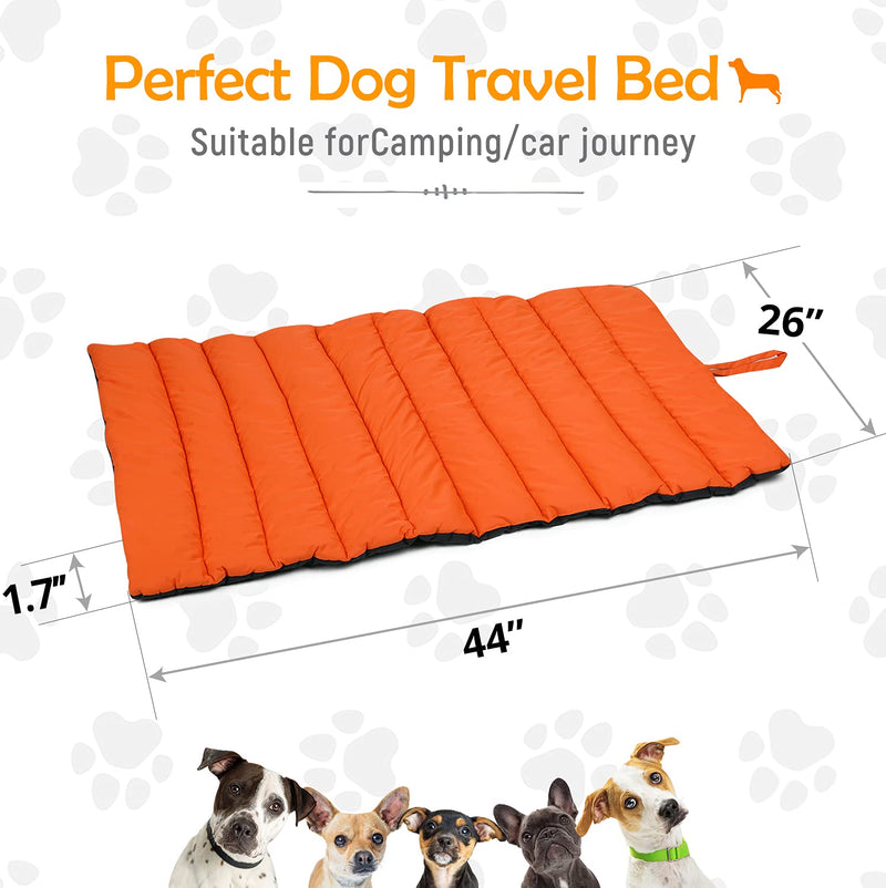 Waterproof Outdoor Dog Bed Mat for Dog Sleeping - TOYSBOOM Dog Bed for Camping, 44'' x 26'' Dog Travel Mats for Large Medium Small Dogs, All Season Portable Dog Bed Durable Thick & Soft Orange - PawsPlanet Australia