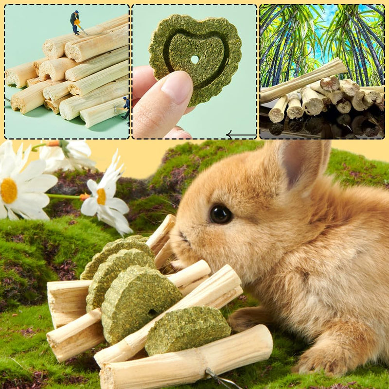 HOTMNTY Rabbit Toy, Hamster Chew Teeth Grinding Toy, Hamster Chew Toy, 110g, Chew Toy for Rabbits, Guinea Pigs, Hamsters, Chinchilla, Bunny Treats (Sweet Bamboo) Sweet Bamboo - PawsPlanet Australia
