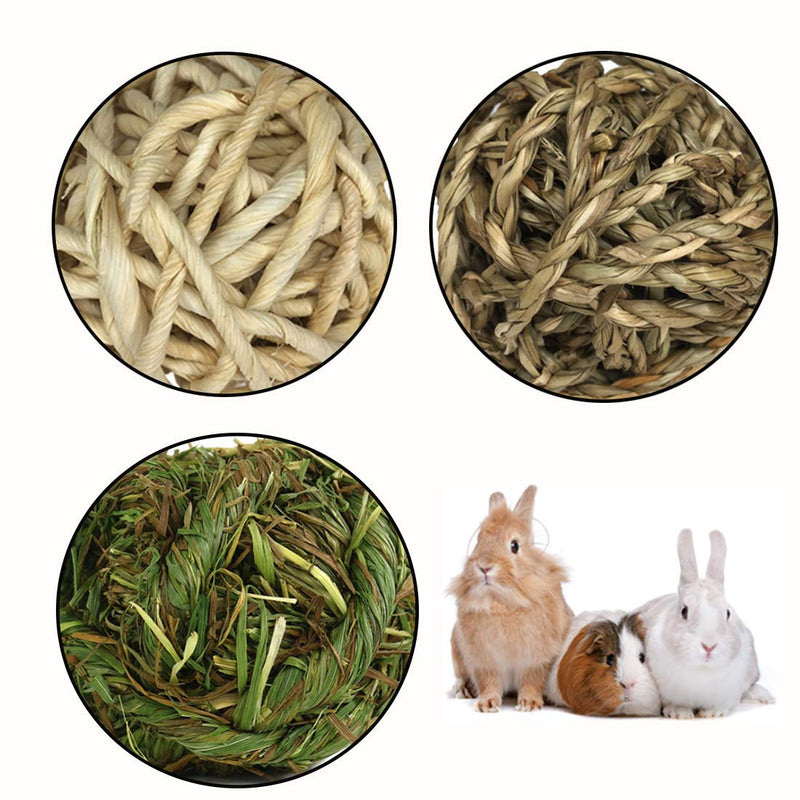 [Australia] - PINVNBY Bunny Grass Bed Rabbit Hay Mat Natural Handcrafted Woven Grass House Pet Bedding for Small Rabbits Hamster Bunny Chinchillas Guinea Pigs Cat and Small Animals provided Chew and Toys S 