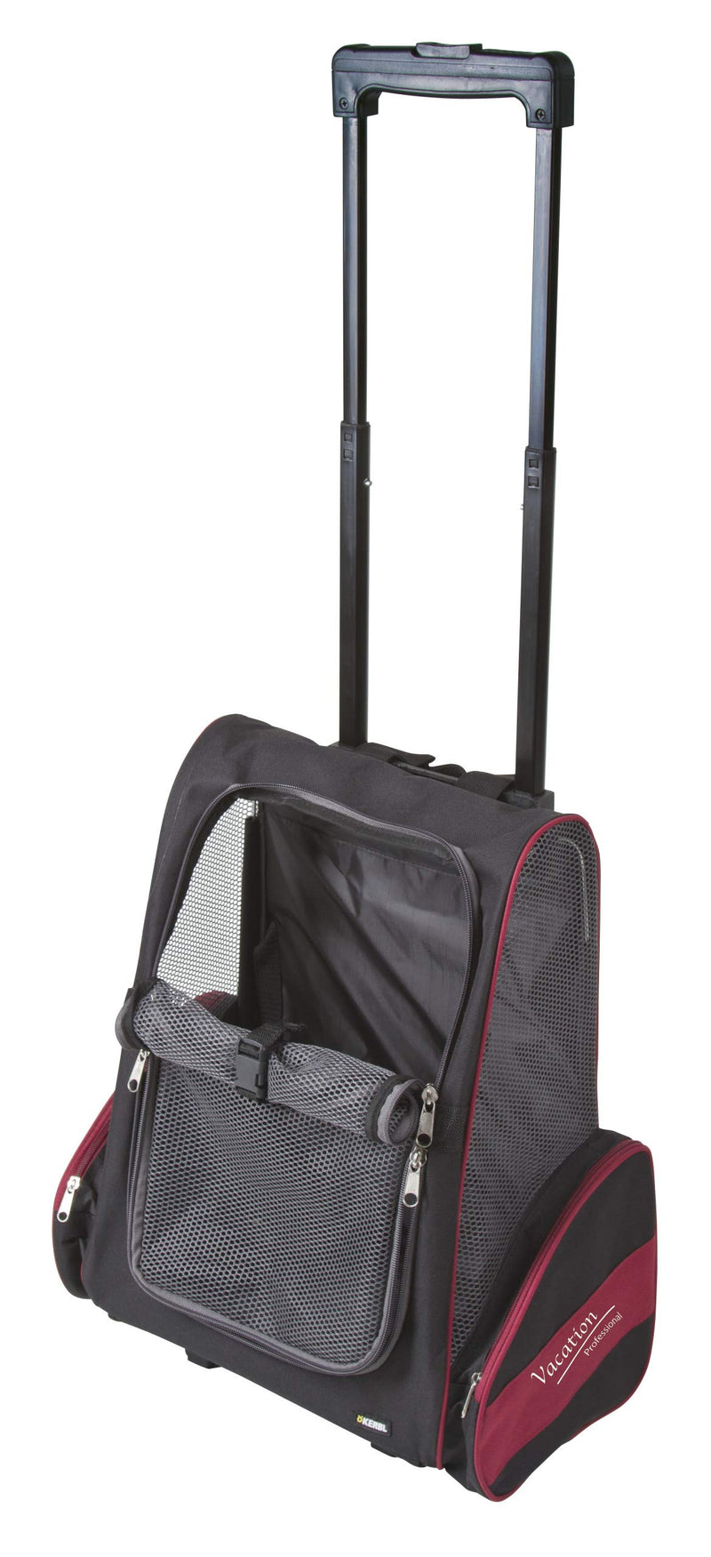 Kerbl Axion Trolley Bag 42 x 25 x 55 & 103 cm, Black/Red - PawsPlanet Australia