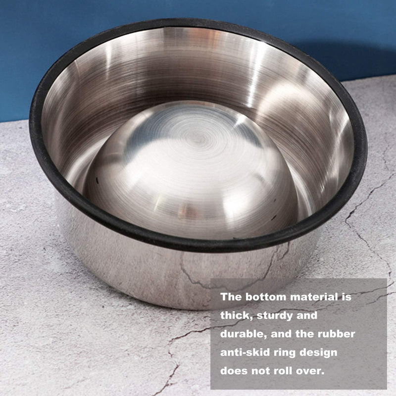 SUOXU Dog Bowls, Upgrade 0.6mm Thicken Stainless Steel Metal Dog Bowl, Cat Dog Feeding Bowls, Rubber Non-slip Medium and Large Dog Feeder Bowls And Water Bowls (M-1PCS) M-22CM-1PCS - PawsPlanet Australia