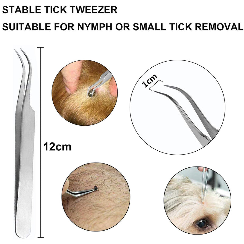 EasyULT 3PCS Tick Remover Tool Set, Tick Removal Tool, Stainless Steel Tick Remover, Tick Hook Kit Included Removal Tweezers+ Tick Shovel, for Animals, for Humans, Dogs, Cats - PawsPlanet Australia