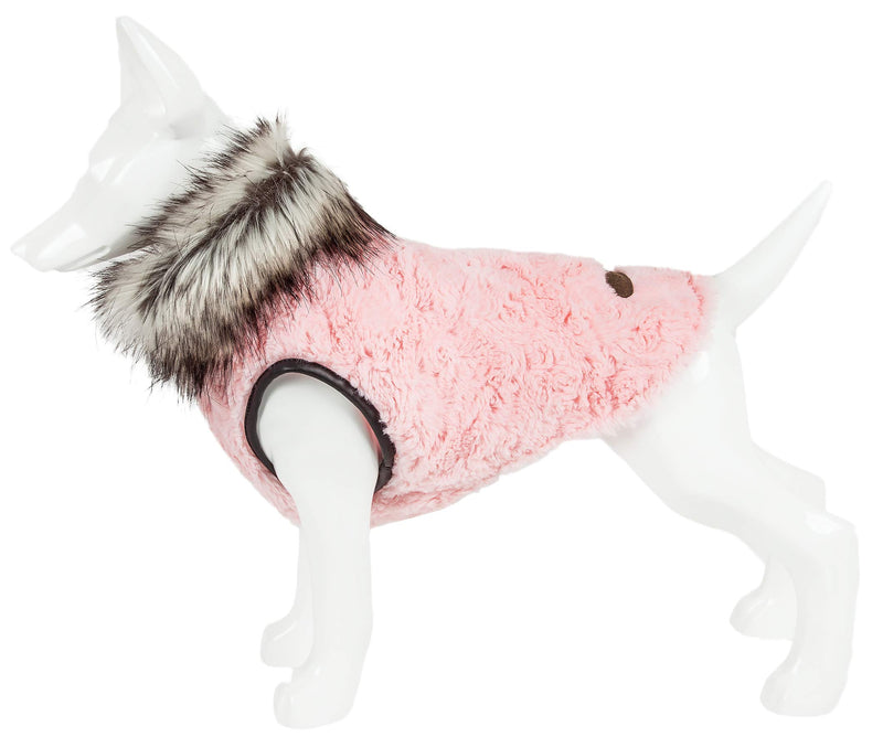 [Australia] - Pet Life Luxe 'Pinkachew' Charming Designer Mink Fur Dog Coat Jacket X-small Pink 