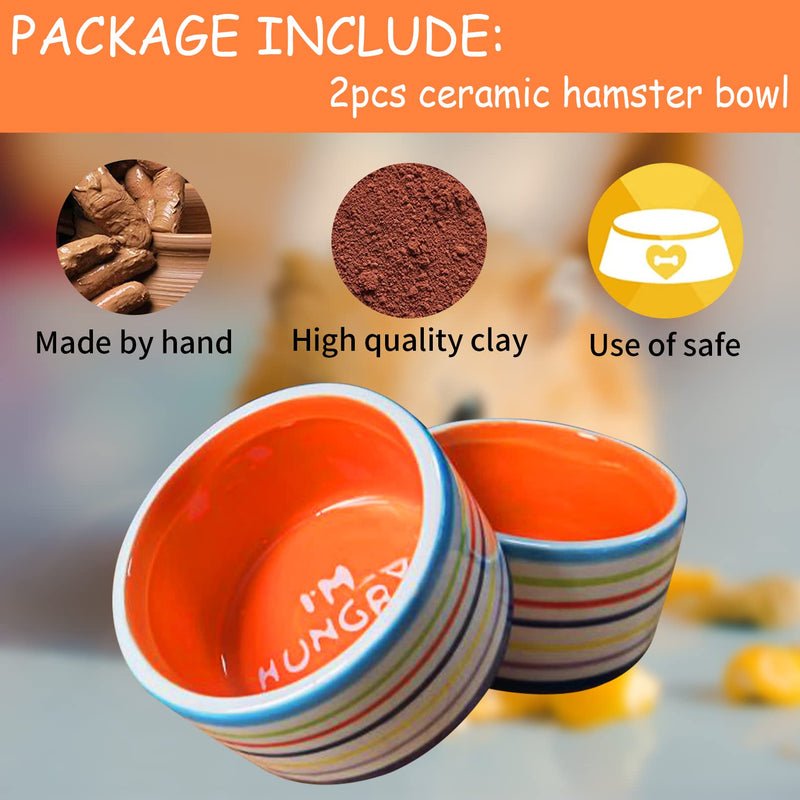 Tfwadmx Hamster Food Bowl Ceramic Water Bowl Small Animal Feeding Bowl Food Dish for Guinea Pig Rodent Gerbil Syrian Hedgehog 2 PCS - PawsPlanet Australia