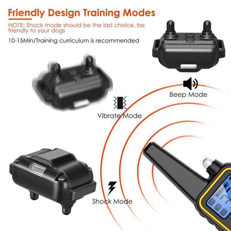 [Australia] - Moclever Shock Collar for Dogs, Upgraded Dog Training Collar with Remote 2600FT, Pet Trainer Collar IP67 Waterproof, Rechargeable w/Beep, 99 Levels Vibration Shock Modes for Small, Medium, Large 