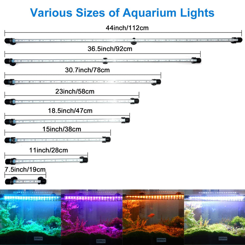 VARMHUS LED Aquarium Light,Fish Tank Light with Remote Controller&APP Control,DIY Full Spectrum Optional Color&Intelligent Timing and Dimming,29 Light Modes and 4 Music Control Modes 6LEDS-RGB 7.5'' 7.5'' APP&Remote Control - PawsPlanet Australia