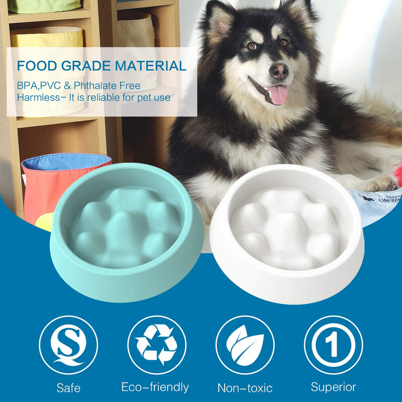 [Australia] - Dimgogo Slow Feeder Dog Bowls, Dog Food Bowl Slow Eating Dog Bowl Interactive Bloat Stop Dog Bowls Non Slip Puzzle Bowl Preventing Choking Healthy Dogs Cats Bowl Come with Free Puppy Dog Chew Toys Blue 