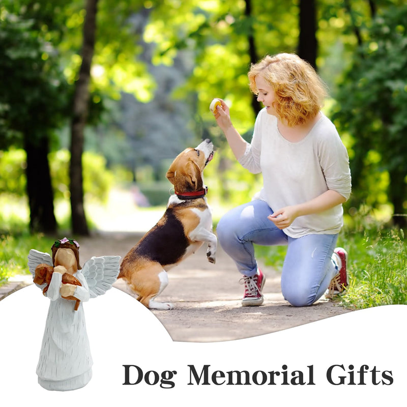 kathson Pet Sympathy Gift, Unique Remembrance Present,Angel Dog Friendship Memorials for Dog Lovers, Beautiful Willow Tree Figurine Wreath Angel Dog - PawsPlanet Australia