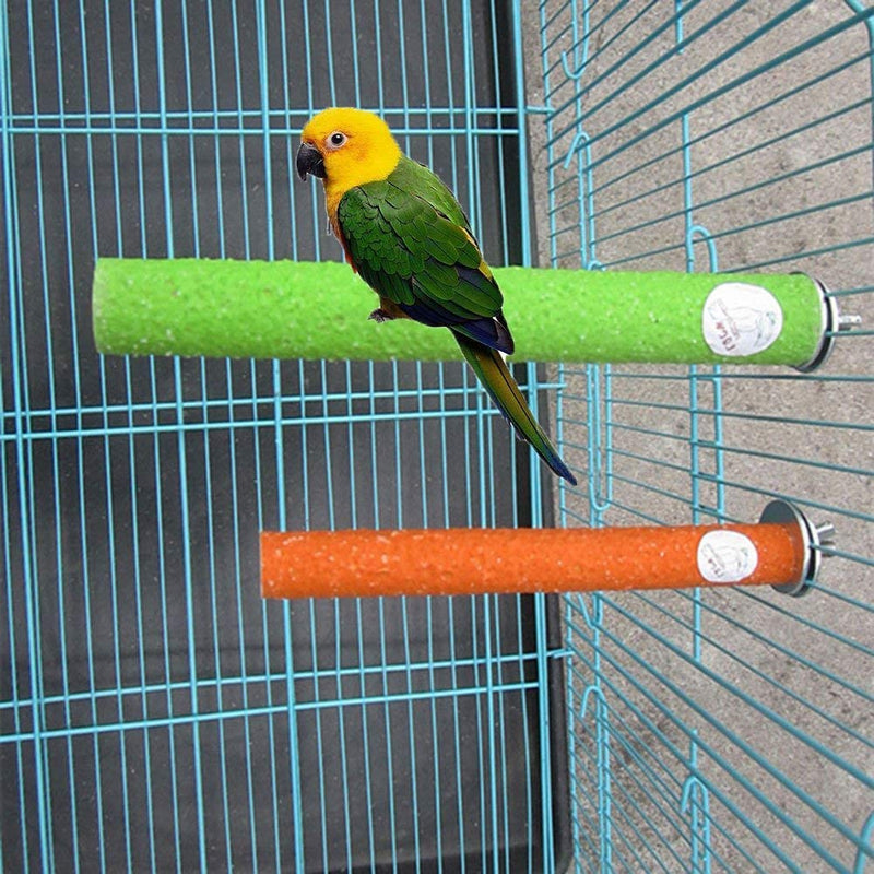 [Australia] - Wooden Bird Perch Cage Toy Colorful Parrot Stand Paw Claw Grinding Chew Toy Pet Bird Parrot Macaw African Greys Budgies Parakeet Cockatiels Conure Macaw Lovebird Finch Cage Accessories 7.09inch/18cm 
