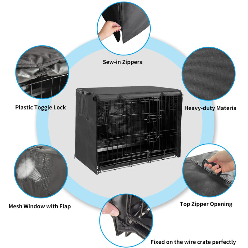 Dog Crate Cover Pet Kennel Cover for 24 Inch Wire Cage with1 2 3 Doors. Durable Waterproof 600D Oxford Fabric Indoor/Outdoor - PawsPlanet Australia