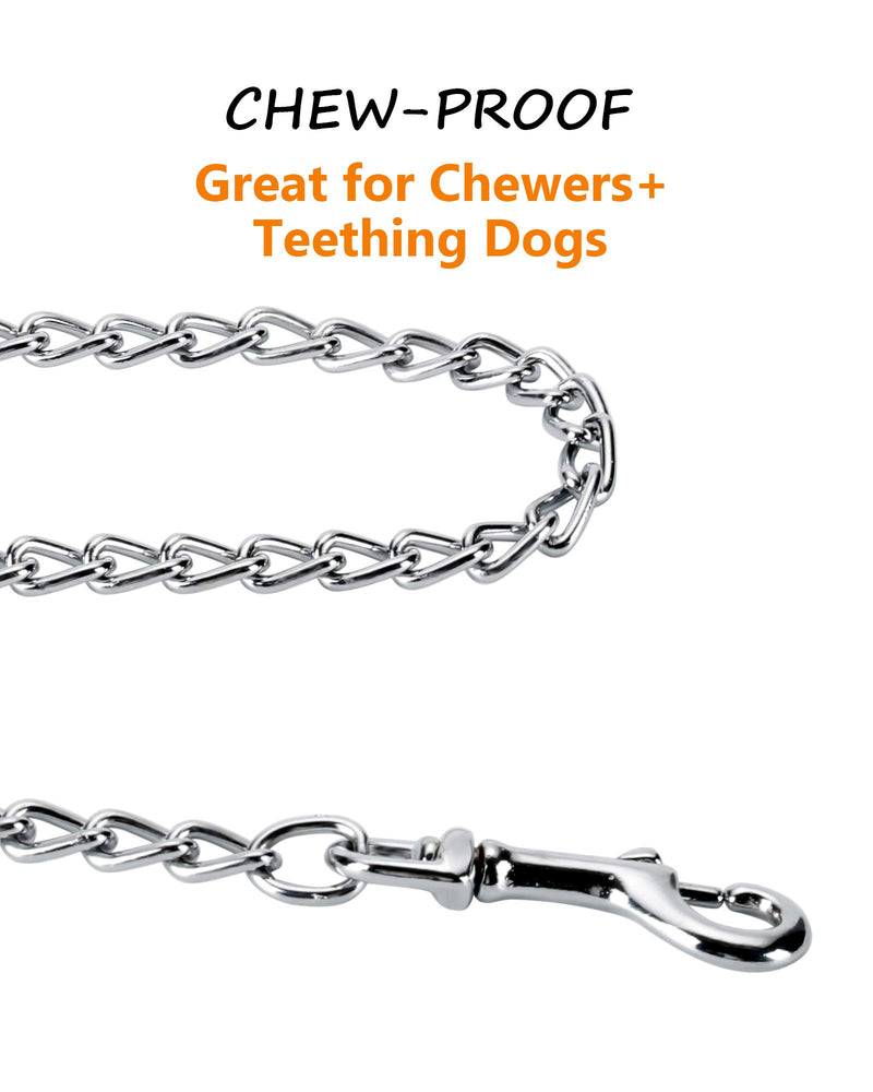 JuWow Metal Dog Leash, Heavy Duty Chew Proof Pet Leash Chain with Padded Handle for Large & Medium Size Dogs 2.0mm * 4 foot - PawsPlanet Australia