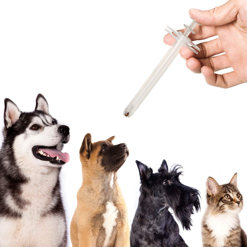 4 Pieces Pet Syringe Pet Pill/Tablet Syringe with Safety Tip Small Animal Pill Shooter Pet Pill Feeding Dispenser for Cats Dogs Birds (White) - PawsPlanet Australia