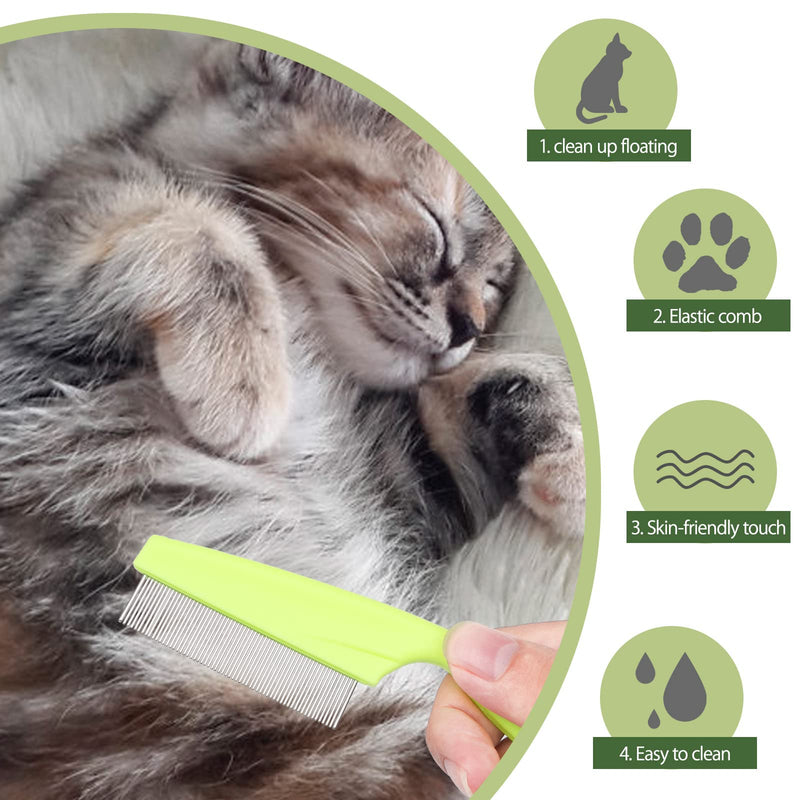 3 Pcs Flea Combs, Stain Remover Pet Combs for Cat Dog Fleas Lice Tear Fine Tooth Grooming Removal Tool, green - PawsPlanet Australia