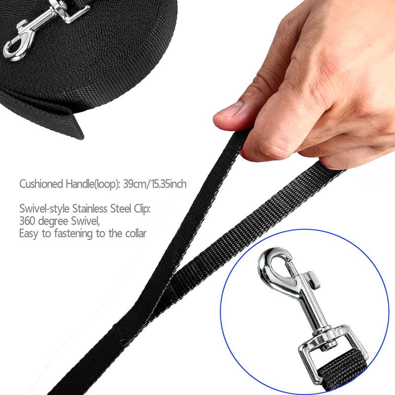 NavoX towline for dogs 20m/30m leash dog running leash for small to large dogs Recall Black - PawsPlanet Australia