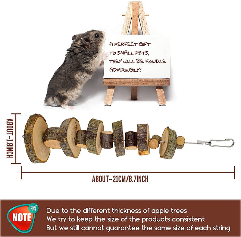 myiven Natural Organic Apple Wood Chew Toys, 3 Pack Small Animal Snack Toys Suitable for Rabbits, Guinea Pigs, Hamsters, Chinchilla, Teeth Grinding, - PawsPlanet Australia