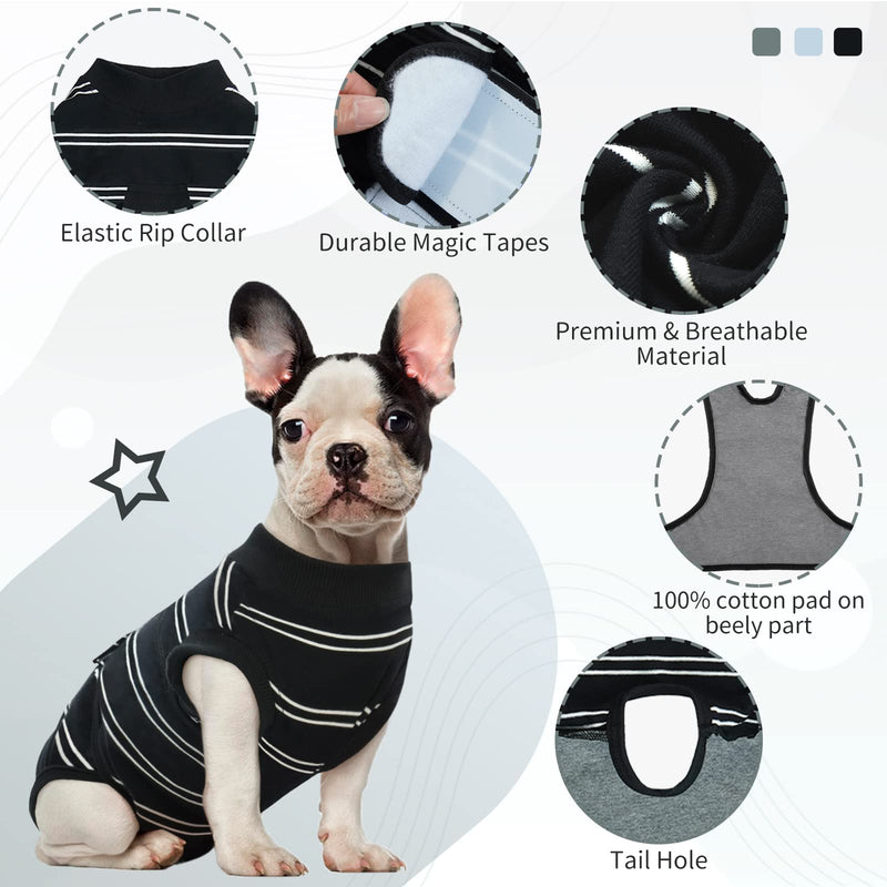 Kuoser Recovery Suit for Dogs Cats After Surgery, Pet Healing Suits Soothing Shirt Dog Abdominal Wound Bandages, Anti-Licking Pet Surgery Niel Suit, E-Collar Alternative for Puppy M Black - PawsPlanet Australia