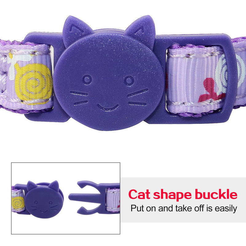 DAIXI Cat Collar,Bell Adjustable Cat Collar with Release Buckle Cat Bell Collar with Heart-Shaped Nylon Strip for Cat, Puppy 4pcs. - PawsPlanet Australia