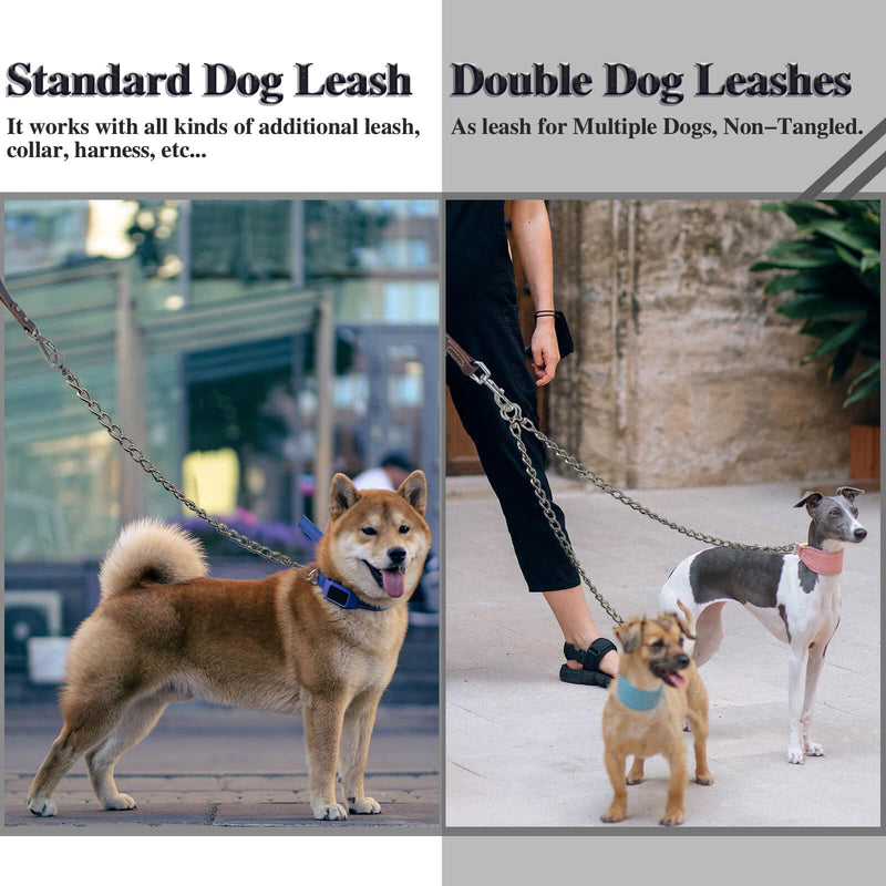 Dog Chain Leash, 304 Stainless Steel Dog Short Lead Metal Heavy Duty Chain DIY Double Dog Leashes Self-Assembly Leashes Extension&Coupler. (304 S/S 32in x 4mm) 304 S/S 32in x 4mm - PawsPlanet Australia