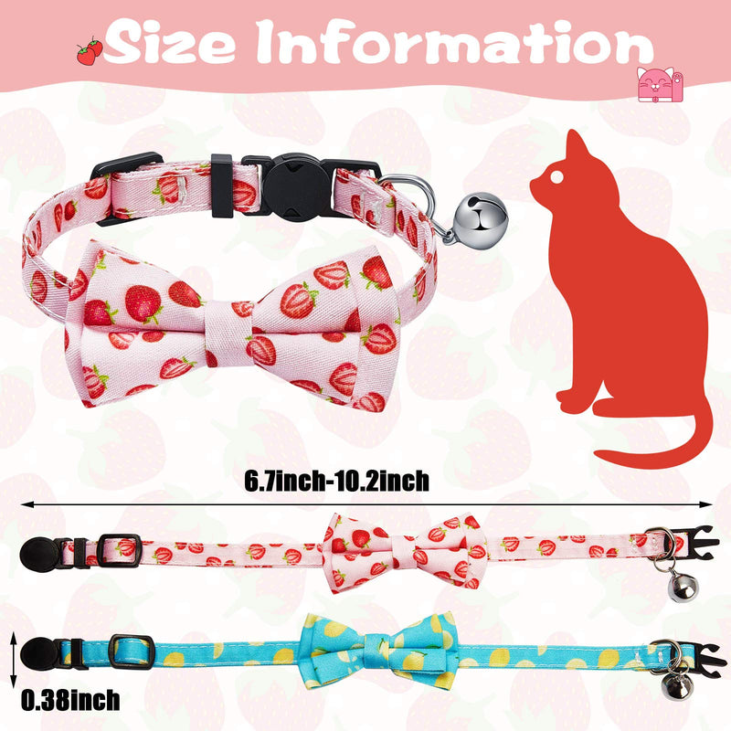 Weewooday 4 Pieces Summer Cat Collar Adjustable Cat Summer Elements Collar Safety Breakaway Kitten Collars with Bowknot Pet Bowtie Collar for Kitten Kitty Cat, 4 Styles - PawsPlanet Australia